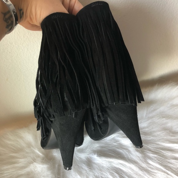 STEVE MADDEN PAYYTON BOOTIE (BLACK FRINGED BOOTIE) - Picture 5 of 8